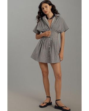 Exquise The Tobie Button-front Pleated Shirt Dress By : Mini Edition - Grey