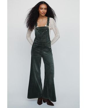 Pilcro The Adi Corduroy Flare Dungarees By - Multicolour
