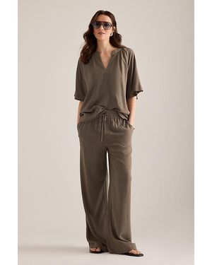SELECTED Viva Gulia Linen-Blend Wide-Leg Trousers - Natural