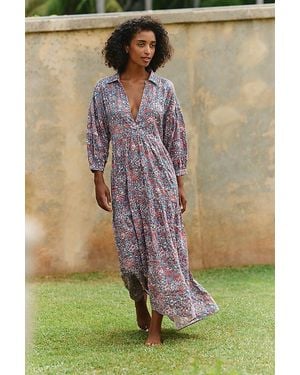 Celandine The Carolita Printed Tiered Shirt Dress By - Natural