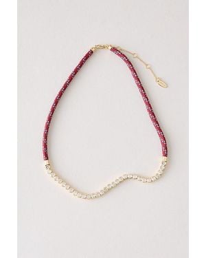 By Anthropologie Corded Crystal Necklace - Pink