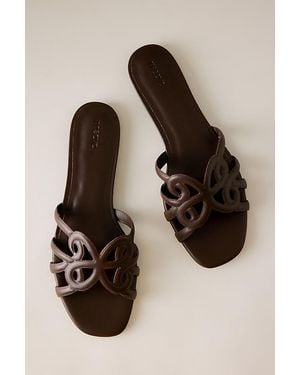 Maeve Logo Slide Sandals - Natural