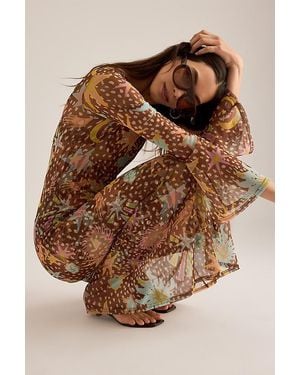 Never Fully Dressed Star Fawn Aria Mesh Maxi Dress - Brown