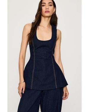 Odd Muse Denim Volume Top - Blue