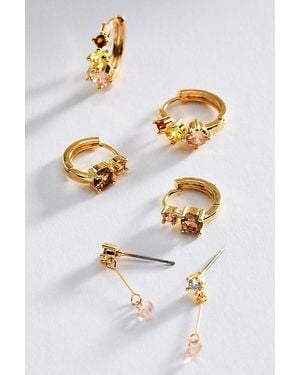 By Anthropologie Stacking Earrings, Set Of 3 - Yellow