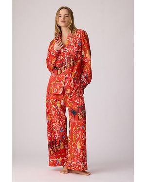 Karen Mabon Nutcracker Long Pyjama Set - Red