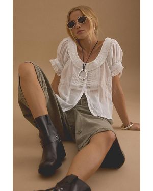 By Anthropologie Oval Metal Sunglasses - Brown