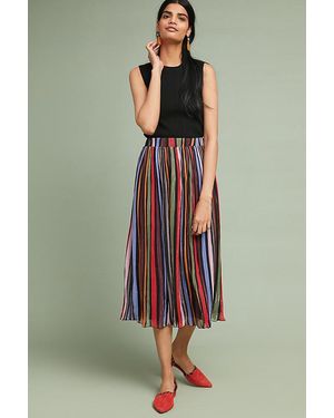 Anthropologie Rainbow-striped Midi Skirt - Multicolour