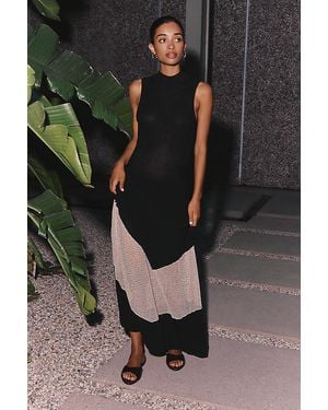 By Anthropologie Sheer Panel Midi Dress - Grey