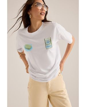 Damson Madder Savon Cotton Graphic T-Shirt - White