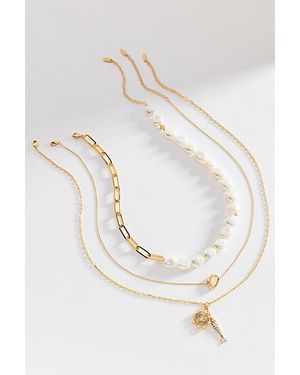 Anthropologie By Shades Of Sea Layering Necklaces - White