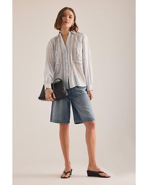 Pilcro Classic Denim Bermuda Shorts - Blue