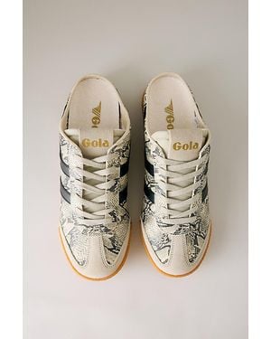 Gola Elan Snake Print Mule Trainers - Natural