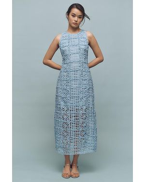 Endless Rose Sleeveless Textured Midi Dress - Blue