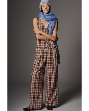 Maeve The Avery Sparkle Pleated Wide-Leg Trousers By - Grey