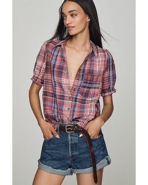 Pilcro Aly Puff-Sleeve Blouse - Red