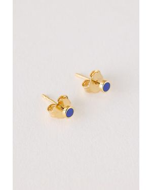 Enamel Copenhagen Dot Stud Earrings - Blue