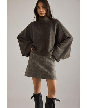 SELECTED Elina Roll-Neck Cape Jumper - Brown