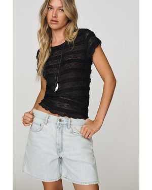 By Anthropologie Lace Ruffle Baby T-Shirt - Blue