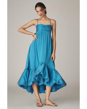 Maeve Sweetheart Babydoll Ruffle-Hem Maxi Dress - Blue