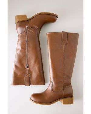 Anthropologie Estellar Leather Boots - Natural