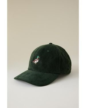 By Anthropologie Duck Embroidered Cord Baseball Cap - Green
