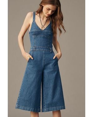 Pilcro Culotte Denim Jumpsuit - Blue