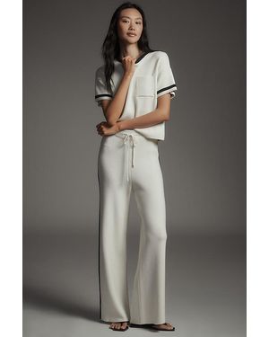 Maeve Knit Side-Stripe Track Trousers - Black