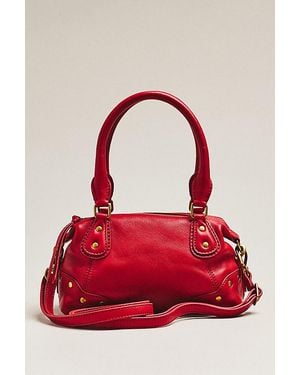 By Anthropologie Arina Leather Mini Satchel Bag - Red