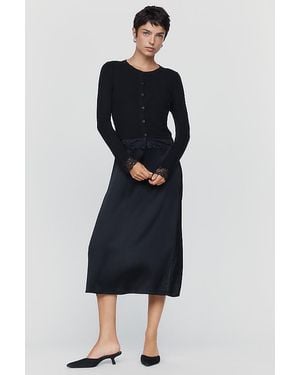 By Anthropologie Twofer Cardigan Midi Dress - Black