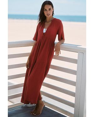 By Anthropologie The Kallie Flowy Midi Dress - Pink