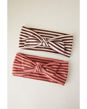 By Anthropologie Grwm Soft Striped Headband, Set Of 2 - Pink