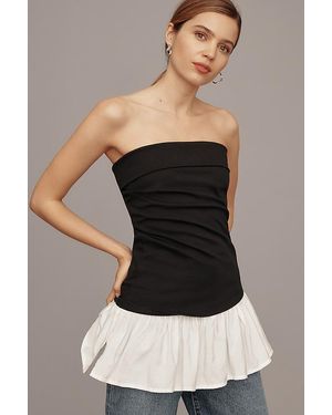 Maeve Asymmetrical Tube Top - Black