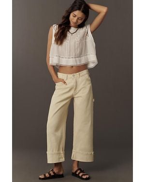 Pilcro The Kayden High-Rise Cuffed Tapered Jeans By - Brown