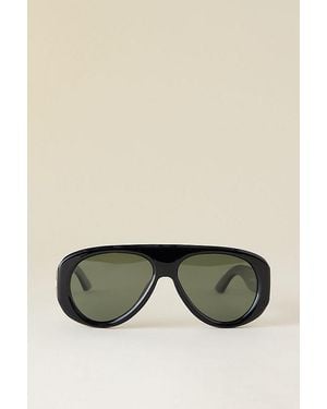 Le Specs Dream Boat Oversized Aviator Sunglasses - Green