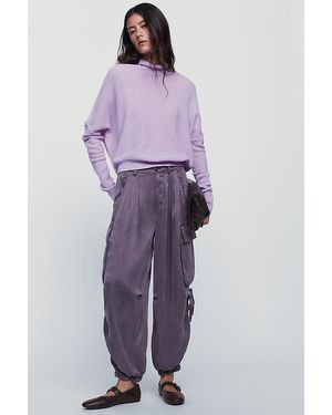 Pilcro Cleo Mid-Rise Balloon Cargo Trousers - Purple