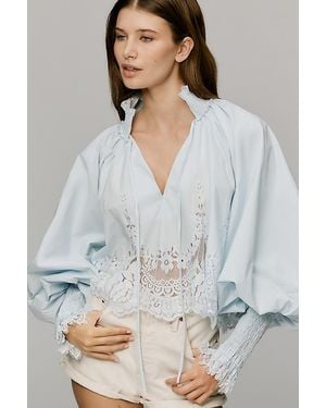 Mare Mare Lace Inset Long-Sleeve Blouse - Grey