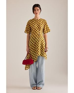 Damson Madder Harmony Cinched Asymmetric Midi Dress - Multicolour