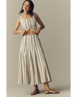 Maeve Striped Maxi Skirt - Natural