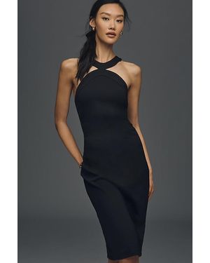 Maeve Halter Slim Knit Midi Dress - Blue