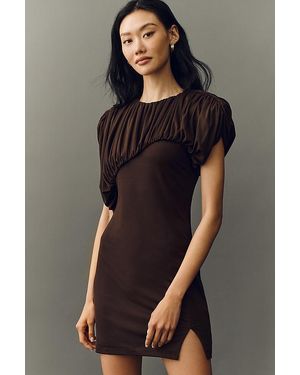 Mare Mare Mesh Puff-Sleeve Dress - Grey