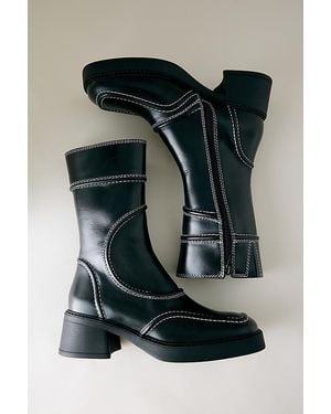 Miista Malene Leather Ankle Boots - Black