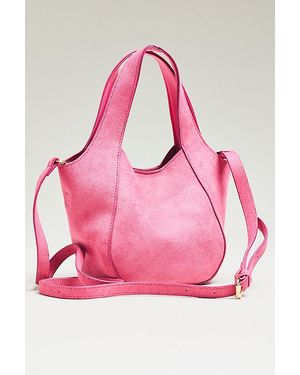 By Anthropologie The Sonia Faux-Suede Mini Slouchy Tote Bag - Pink