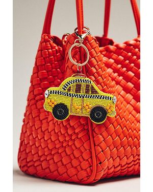 By Anthropologie City Collection Beaded Bag Charm - Red