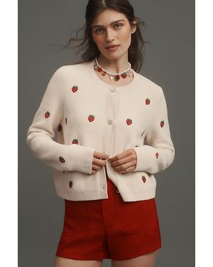 NVLT Strawberry Print Knit Lady Jacket - Brown