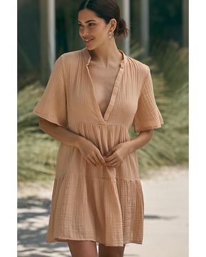 By Anthropologie The Kallie Flowy Mini Tunic Dress - Green
