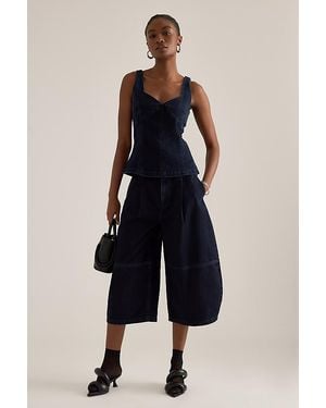 ALIGNE Haven Cocoon Leg Denim Culottes - Blue