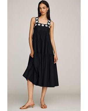 By Anthropologie Helena Embroidered Dress - Black