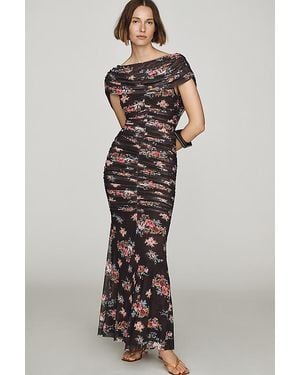 AFRM Celine Ruched Mesh Maxi Dress - Multicolour
