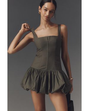 Shona Joy Maiori Square-Neck Bubble Mini Dress - Grey